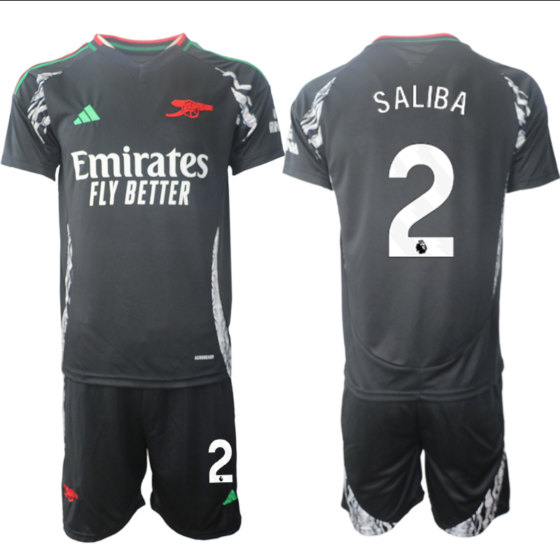 Men 2024-2025 Club Arsenal away Black #2 Soccer Jersey->arsenal jersey->Soccer Club Jersey